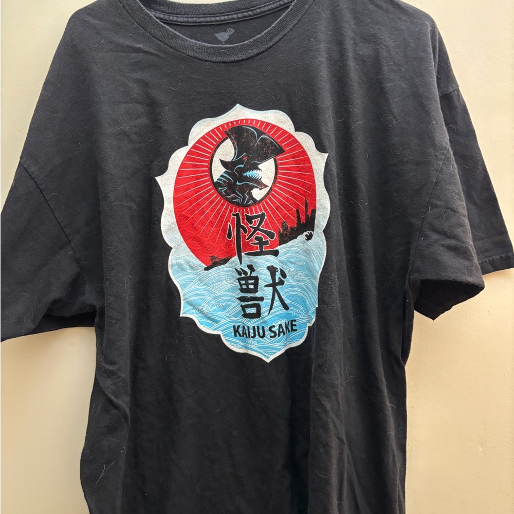 Teefury Kaiju Monster print black tee